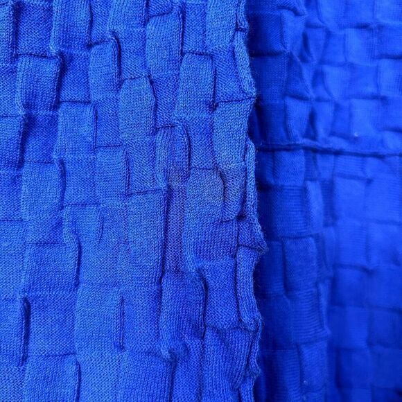 Lafayette 148 Women’s Royal Blue Textured Cotton Sleeveless Drape Cardigan M - Picture 5 of 14